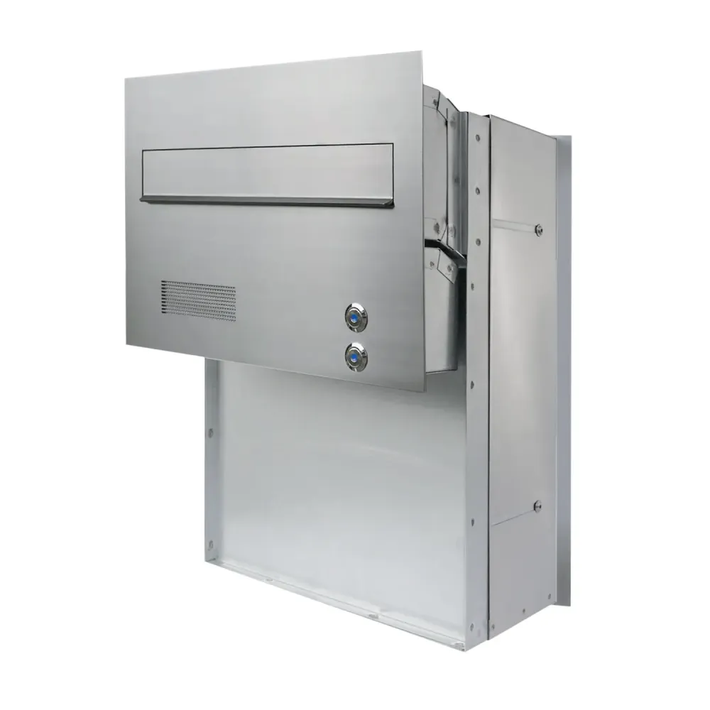 Mała skrzynka na listy z domofonem analogowym i dwoma przyciskami SMDAM 2P