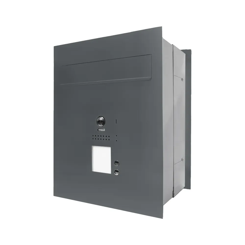 Mała skrzynka na listy z wideodomofonem, czytnikiem RFID i dwoma przyciskami SMVM DUO 2P