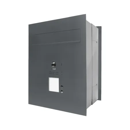 Mała skrzynka na listy z wideodomofonem, czytnikiem RFID i dwoma przyciskami SMVM DUO 2P