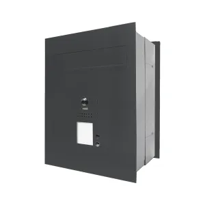 Mała skrzynka na listy z wideodomofonem, czytnikiem RFID i dwoma przyciskami SMVM DUO 2P