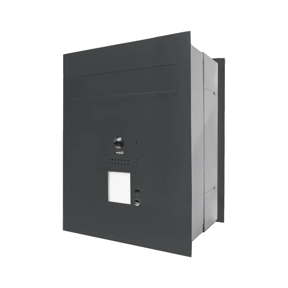 Mała skrzynka na listy z wideodomofonem, czytnikiem RFID i dwoma przyciskami SMVM DUO 2P