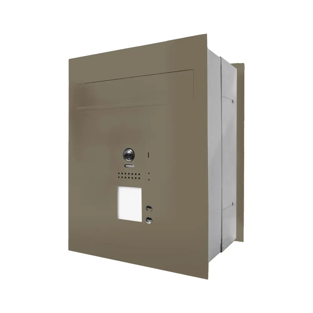 Mała skrzynka na listy z wideodomofonem, czytnikiem RFID i dwoma przyciskami SMVM DUO 2P