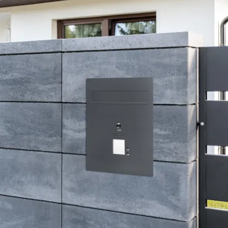 Mała skrzynka na listy z wideodomofonem, czytnikiem RFID i dwoma przyciskami SMVM DUO 2P