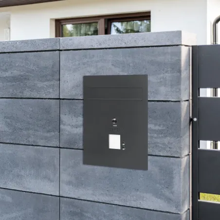 Mała skrzynka na listy z wideodomofonem, czytnikiem RFID i dwoma przyciskami SMVM DUO 2P