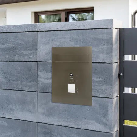 Mała skrzynka na listy z wideodomofonem, czytnikiem RFID i dwoma przyciskami SMVM DUO 2P