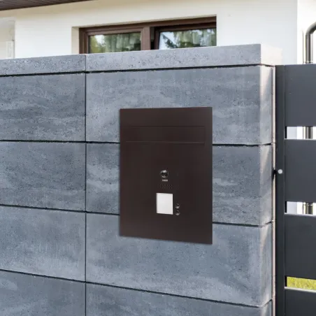 Mała skrzynka na listy z wideodomofonem, czytnikiem RFID i dwoma przyciskami SMVM DUO 2P