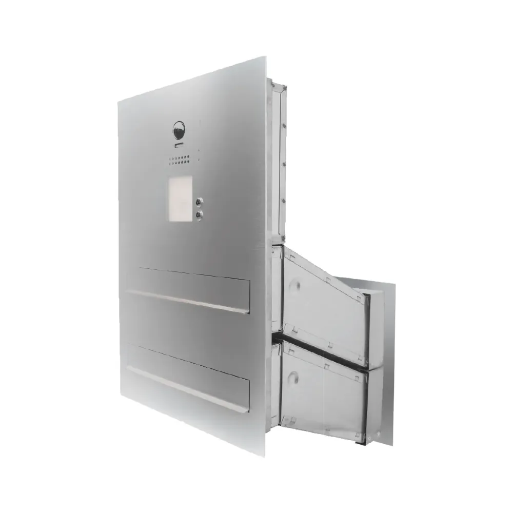 Podwójna duża skrzynka na listy z wideodomofonem i czytnikiem RFID SDVM DUO 2SZ 2P
