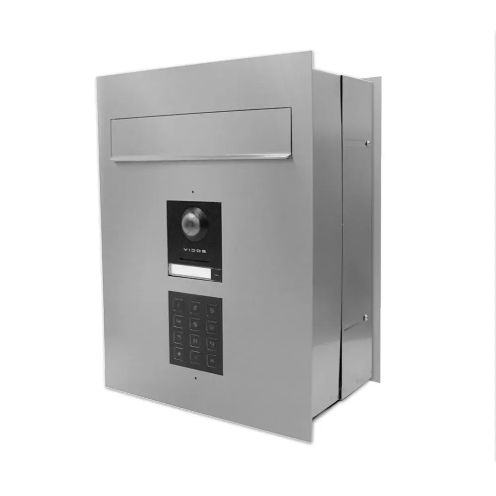 Mała skrzynka na listy z wideodomofonem i klawiaturą mechaniczną SMVM IP