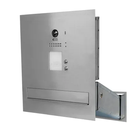Duża skrzynka na listy z dwoma przyciskami, wideodomofonem i czytnikiem RFID SDVM DUO 2P