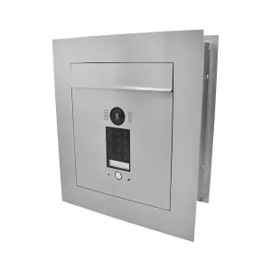 Mała skrzynka na listy z wideodomofonem, klawiaturą dotykową i ramą dekoracyjną SMVM DUO RA