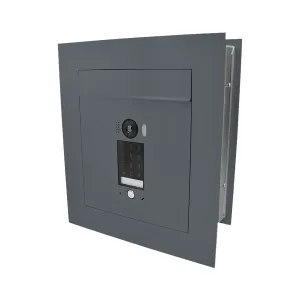 Mała skrzynka na listy z wideodomofonem, klawiaturą dotykową i ramą dekoracyjną SMVM DUO RA