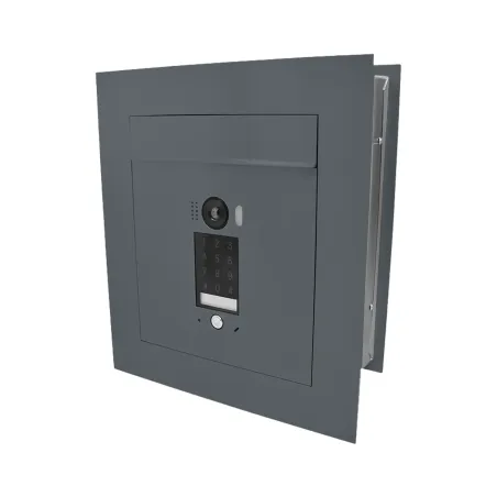 Mała skrzynka na listy z wideodomofonem, klawiaturą dotykową i ramą dekoracyjną SMVM DUO RA