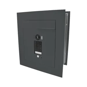 Mała skrzynka na listy z wideodomofonem, klawiaturą dotykową i ramą dekoracyjną SMVM DUO RA