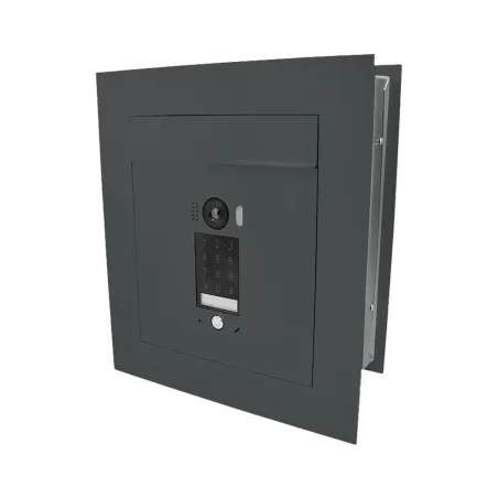 Mała skrzynka na listy z wideodomofonem, klawiaturą dotykową i ramą dekoracyjną SMVM DUO RA