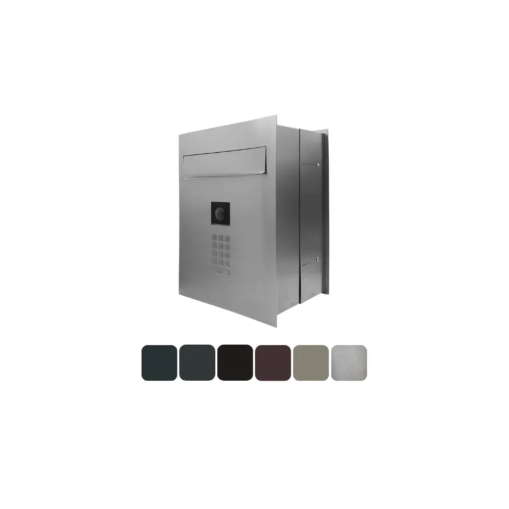 Mała skrzynka na listy z wideodomofonem i klawiaturą mechaniczną SMVM X