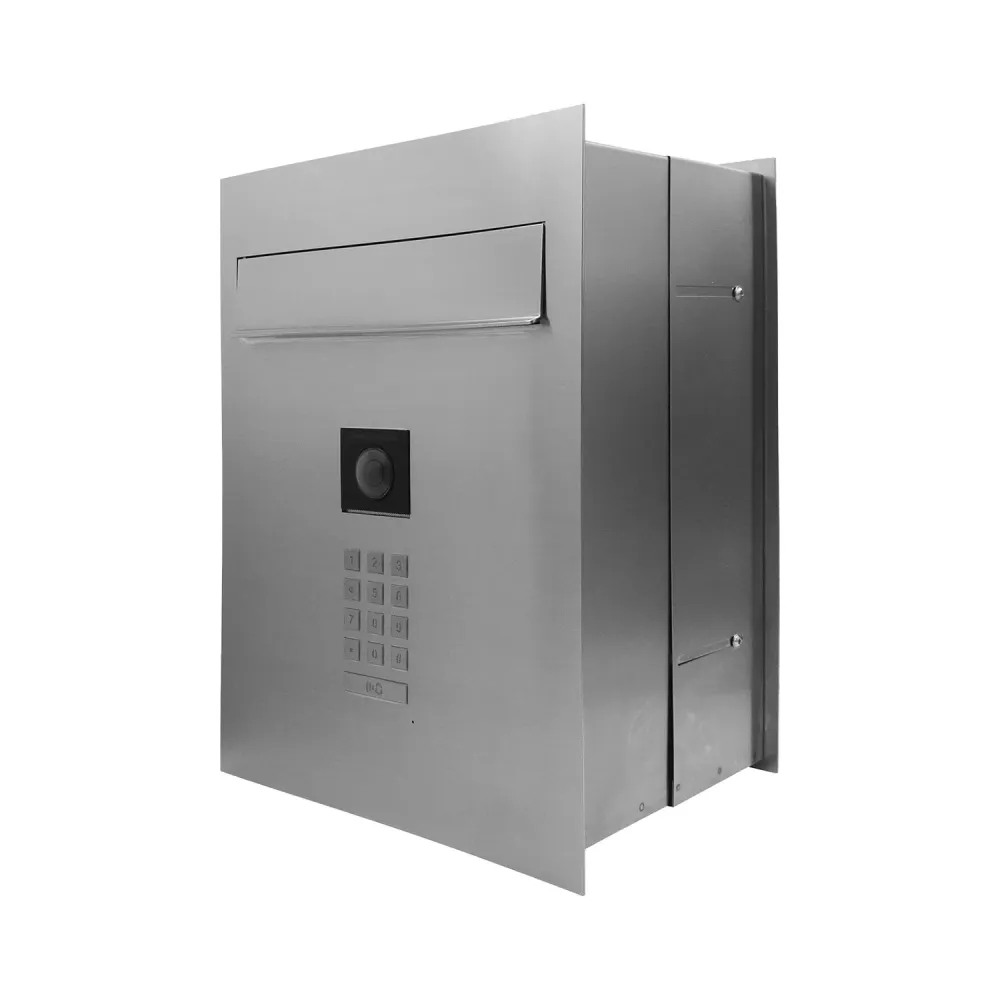 Mała skrzynka na listy z wideodomofonem i klawiaturą mechaniczną SMVM X