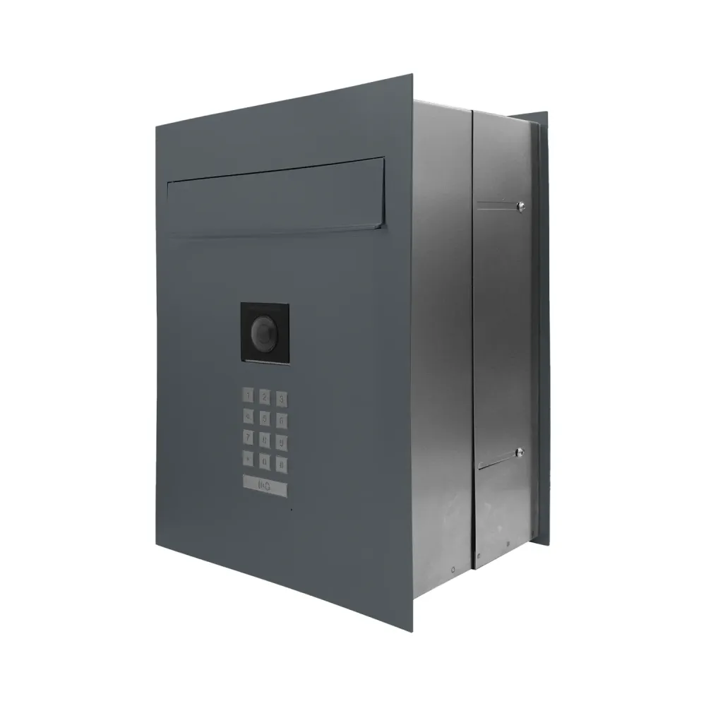 Mała skrzynka na listy z wideodomofonem i klawiaturą mechaniczną SMVM X