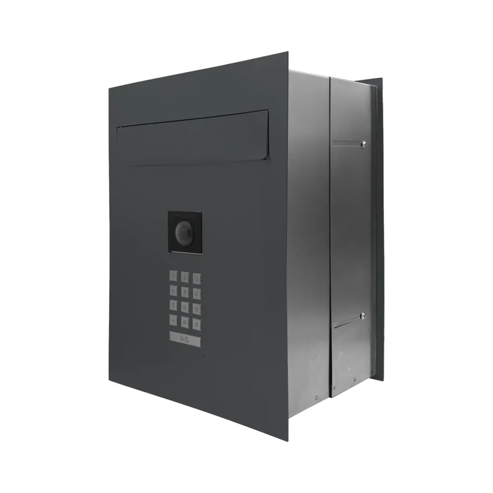 Mała skrzynka na listy z wideodomofonem i klawiaturą mechaniczną SMVM X