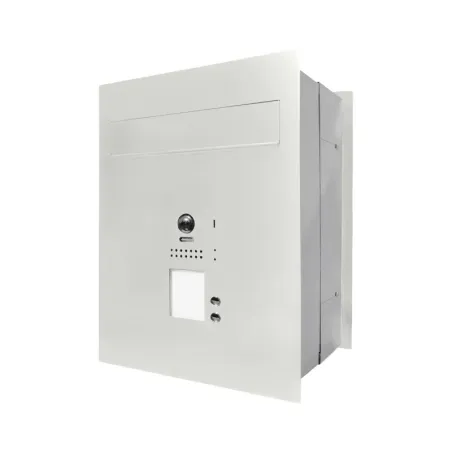 Mała skrzynka na listy z wideodomofonem, czytnikiem RFID i dwoma przyciskami SMVM DUO 2P