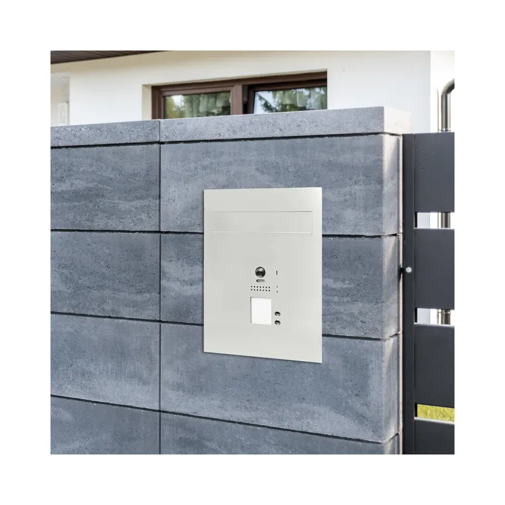 Mała skrzynka na listy z wideodomofonem, czytnikiem RFID i dwoma przyciskami SMVM DUO 2P