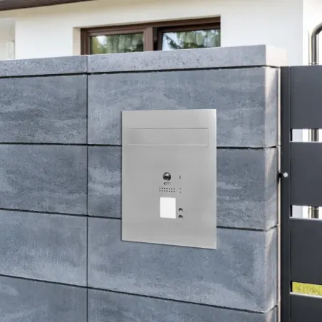 Mała skrzynka na listy z wideodomofonem, czytnikiem RFID i dwoma przyciskami SMVM DUO 2P