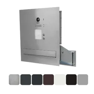 Duża skrzynka na listy z dwoma przyciskami, wideodomofonem i czytnikiem RFID SDVM DUO 2P