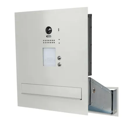 Duża skrzynka na listy z dwoma przyciskami, wideodomofonem i czytnikiem RFID SDVM DUO 2P