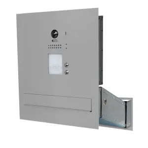 Duża skrzynka na listy z dwoma przyciskami, wideodomofonem i czytnikiem RFID SDVM DUO 2P