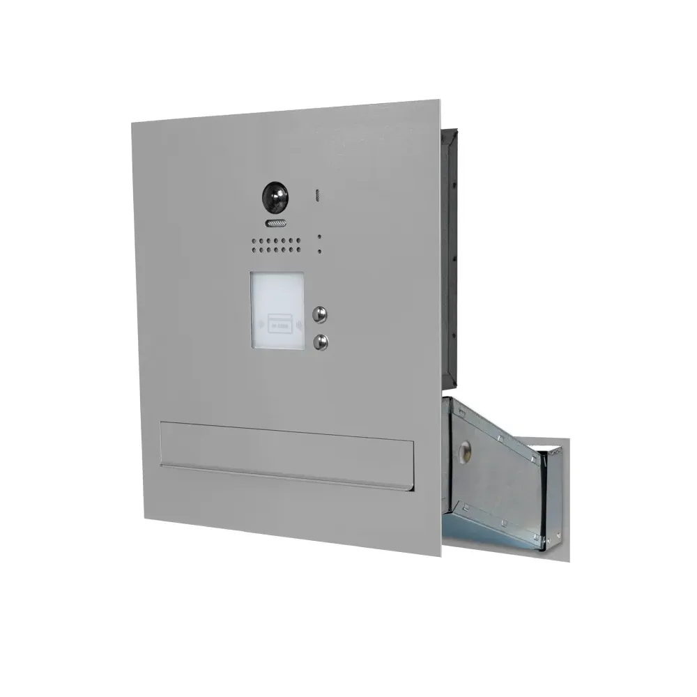 Duża skrzynka na listy z dwoma przyciskami, wideodomofonem i czytnikiem RFID SDVM DUO 2P