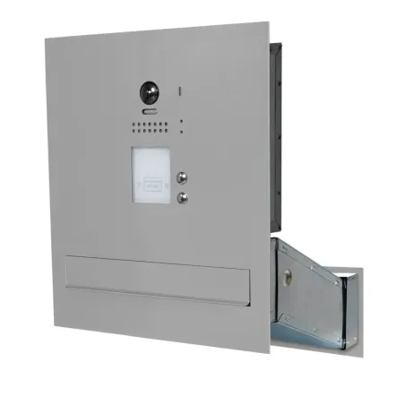 Duża skrzynka na listy z dwoma przyciskami, wideodomofonem i czytnikiem RFID SDVM DUO 2P