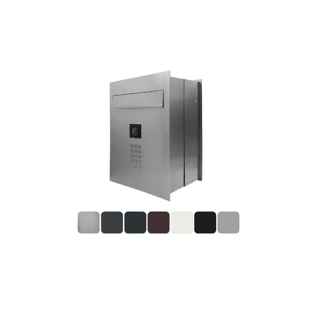 Mała skrzynka na listy z wideodomofonem i klawiaturą mechaniczną SMVM X