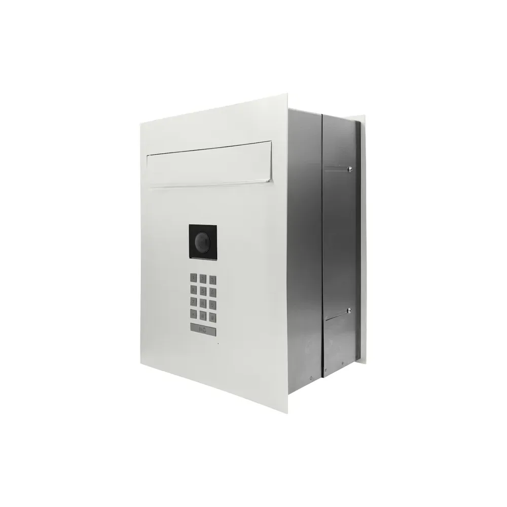 Mała skrzynka na listy z wideodomofonem i klawiaturą mechaniczną SMVM X